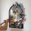 Estilo Femenino Cortina de Puerta con Lazo Dormitorio Sala de Estar Cortina Divisoria Ventana Decoración de Fiesta Cortina de Flor con Cuentas de Mariposa Transfronteriza