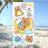 Toalha de banho de secagem rápida que não absorve areia, com estampa de capivara fofa, toalha de praia para férias transfronteiriças na praia da Amazonia