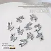 Acessórios de arte do prego: Borboletas de metal em dourado, prateado e branco K, gravatas borboleta, fitas tridimensionais estilo japonês, acessórios de decoração de unhas de borboleta
