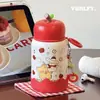 Caneca Térmica Fofa de Nicho para Meninas, Garrafa de Água de Aparência Sofisticada para Estudantes, Copo de Água Portátil de Aço Inoxidável 316