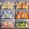 Nova decoração de casamento flor artificial de casamento teto flor artificial flor de plástico fileira de chão guia de flores arranjo de flores palco T