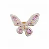 ¡El Sueño de la Mariposa de Zhuang Zhou! Anillo de Mariposa de Circonita Rosa Super Brillante para Mujer, Moderno, Lujoso, Anillo de Dedo Índice de Gama Alta, Joyería para Mujer