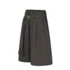 Shorts de Traje de Color Sólido Holgados de Pierna Ancha para Hombre, Estilo Veraniego Tendencia Streetwear Japonés Versátil Casual a la Rodilla