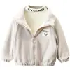 Jaqueta de fleece para meninos outono e inverno 2023 novas roupas de inverno infantil quente polar fleece top quente inverno Ruan bonito