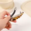 Grampo de Cabelo de Acetato Estilo Vintage com Presilha Lateral em Arco Oval para Franja e Cabelos Finos, Presilha Bico de Pato na Cor Tartaruga, Presilha de Mola para Rabo de Cavalo