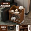 Carro Móvil Estilo Antiguo Mesa Lateral Avanzada para Sofá Estante Retro para Mesita de Noche Gabinete de Almacenamiento para Escritorio de Oficina