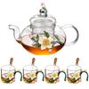 Novo Conjunto de Chá Kung Fu Criativo Esmalte Flor de Damasco Copo Reto Pequena Xícara de Chá Casa Negócios Bule Separação Chá Água