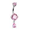 Fábrica de Origen Body Piercing Multicolor Moda Sexy Clavo de Ombligo Acero Inoxidable Circonita Barra Curva Joyería Perforada Abdominal