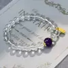 Directo de fábrica pulsera de cristal blanco hielo blanco cristal amatista chica de la suerte diseño explosivo de cumpleaños estudio