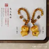 Cadena para Teléfono Móvil con Borla Colgante Caballo del Zodiaco de Madera de Durazno Sándalo Verde Llavero para Hacerse Rico Rápido Encanto de Bolsa de Buena Suerte Año del Caballo