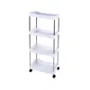 Carrinho Empurrável de Gap de Cozinha de Quatro Camadas Móvel Doméstico Suporte de Armazenamento de Chão Carrinho de Armazenamento de Diversos para Sala de Estar Quarto