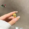Anel Cruz Inlaid Sand Gold Vietnamita Escovado Anel Geométrico Dourado Amarelo Dupla Camada Novo Anel de Joia para Mão Lote
