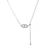 Múltiplos Estilos de Uso, Colar de Nariz de Porco Cravejado de Diamantes para Mulheres, Estilo Minimalista de Alto Padrão, Design de Nicho, Corrente de Clavícula, Corrente de Pescoço Retrátil