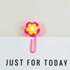 Lindo Flor PVC Caucho Suave Clip de Papel Creativo Dibujos Animados Marcador Broche Estudiante Oficina Papelería Decoración Colorida