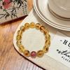 Cristal de Torre Amarillo Natural Nuevo Retro Chino Citrino Natural Ojo de Tigre Pulsera Atmósfera Pulsera de Cuentas Maillard