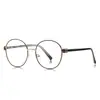 Nuevas gafas de moda anti-luz azul 3137 estilo japonés retro metal espejo plano redondo dulce chica simple foto callejera montura óptica