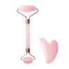 Placa Gua Sha, Massageador Roller de Cristal Rosa em Formato de Coração com Duas Cabeças, Máscara de Olhos de Jade Conjunto de Beleza Facial, Cuidados com a Pele e Cuidados de Beleza