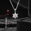 Colar de Floco de Neve Explosivo de Luxo S925 Prata Esterlina Feminino Estilo Japonês e Coreano Flor de Zircônia Moda Alto Senso de Design Corrente de Clavícula