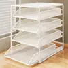 Estante para documentos, estantería de escritorio, organizador de archivos de múltiples niveles extraíble, organizador de escritorio de oficina, estante metálico para archivos