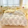 Juego de Cama de Cuatro Piezas Cepillado Clase A, Juego de Tres Piezas para Dormitorio de Estudiante Individual de Invierno, Funda de Edredón Estilo Ins, Ropa de Cama de Dibujos Animados