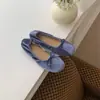 Zapatos Planos de Terciopelo con Lazo Estilo Coreano Retro Nicho para Mujer 2026 Nuevos Zapatos Planos de Ballet con Punta Cuadrada Suela Suave Estilo Coreano