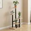 Suporte de Flores de Ferro Forjado para Sala de Estar Suporte de Flores de Chão para Varanda Suporte para Vasos de Flores Suculentas Pothos Prateleira de Armazenamento de Chão Multicamadas para Interior