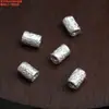 Accesorios de Plata Hechos a Mano de Chiang Mai, Tailandia, Plata Pura Plata Blanca Tubo Curvo Cuentas Barril Cuentas Espaciadoras Materiales para Manualidades con Cuentas Hechas a Mano
