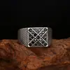 Anillos de Plata de Ley 925 al por Mayor para Hombres y Mujeres, Anillos de Cruz con Circonita Negra, Joyería Personalizada Retro Moderna de Plata Tailandesa Abiertos