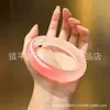 Pulsera de Jade de Cuarcita Rosa Tipo Hielo al por Mayor para Mujeres y Niñas, Tulipán Claro, Pulsera Gradiente Rosa Mitad Blanca Mitad Rosa