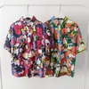 Camisa Japonesa de Manga Corta para Hombre Ins Retro Dibujos Animados Animal Personalidad Estampado Streetwear Coreana Holgada Top de Moda