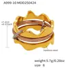 Anillo Geométrico Multicolor de Múltiples Capas Rueda de la Fortuna Ins para Mujer de Acero Inoxidable Moderno Superpuesto Todo Fósforo Anillo de Dedo con Circonita en stock
