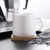 Caneca de Cerâmica Escandinava Ins Caneca de Suco Caneca de Café com Leite Caneca de Casal com Tampa e Colher Retro Simples Preto e Branco