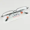 Nuevas Gafas de Lectura Zhenhao para Hombre Montura Metálica Media Gafas de Lectura Color Pistola Lentes Anti Luz Azul Gafas de Lectura Sencillas Venta al por Mayor