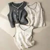 Chaleco de Capas Moderno y Juvenil Otoño e Invierno 2025 Versátil Casual Tejido de Lana Bordado Chaleco Cardigan