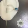 Huazi Clip para Oreja 6mm Diamante Redondo Clip de Espiga de Trigo Sin Perforación Hueso de la Oreja Clip para Oreja Estilo Dulce Fresco Sin Dolor Súper Fuerte Sin Perforación