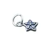 Colgante de Estrella de Cinco Puntas Sólida Vintage de Plata de Ley S925 Encanto de Estrella Tridimensional Accesorios para Pulsera DIY para Mujeres Cuerda Trenzada
