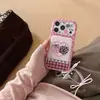 Estilo Coreano Ins Doce Legal Rosa Estampa de Leopardo Bolinhas Pequena Maçã com Pingente Aplicável à Capa de Celular iPhone 18 Pro Max