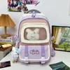 Mochila de Viaje Fresca y Linda Serie de Macarons Morados de Leche de Taro para Niñas, Dulce Mochila Escolar para Estudiantes de Primaria