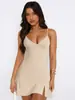 Vestido de Punto Y2K Ajustado de Nuevo Estilo Europeo y Americano con un Toque de Alta Gama, Moda Femenina de Alta Gama de Amazon, Vestido de Punto Sexy con Tirantes Finos