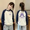 Camiseta base de forro polar para niña con cuello redondo, ropa interior de otoño e invierno, camiseta de manga larga con bloques de color, ropa informal para niños de otoño e invierno