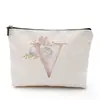 Bolsa de Cosméticos para Mujer Serie Alfabeto Inglés Impreso Densamente, Bolsa de Almacenamiento de Mano para Cosméticos y Joyería, Impermeable