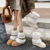 Botas de Nieve Cálidas de Moda Estilo Coreano con Forro de Felpa de 4 cm 2026 Invierno Nuevas Punta Redonda Suela Gruesa Slip-On Botas Peludas