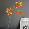 Flor artificial pequeña de 3 horquillas orquídea mariposa orquídea de cuatro estaciones orquídea Dendrobium orquídea cymbidium pequeña modelo de hogar nórdico habitación de modelo decoración de boda