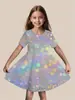 Nuevo Vestido de Princesa de Moda para Niñas, Estilo Veraniego, Exquisito, Sencillo y Lindo con Estampado