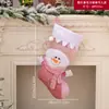 Meias de Natal saco de presente caixa de presente decoração de árvore de Natal enfeites pendurados para idosos boneco de neve meias de alce enfeites criativos