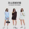 Traje Deportivo Transfronterizo para Mujer Solapa Manga Larga Secado Rápido Delgado Cuello en V Camisa Polo Superior Fitness Aspecto Adelgazante Falda de Tenis