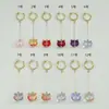 Pendientes Colgantes Largos de Búho Perforado Translúcido Degradado Pequeños de Gato Curativo Chica Corazón de Hada Versátiles Pinzas para Orejas