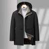 Invierno Nuevo Abrigo Acolchado de Algodón para Hombre Largo Medio Quitar Forro Casual Mediana Edad y Ancianos Abrigo Acolchado de Algodón Abrigo Cálido Engrosado