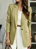 Blazer Casual Feminino Elegante para o Trabalho, Corte Slim, Jaqueta Formal de Corte Amplo e Slim para Mulheres Baixas com Acabamento de Luxo