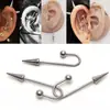 Acero de titanio acero inoxidable 1.2 mm de largo forma de U estilo punk clavo para puente de oreja clavo para cartílago de oreja clavo de oreja joyería para piercing